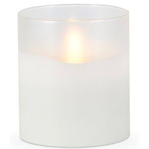 Illumaflame Natural LED Flame Technology 3.5” x 4” Frosted Glass LED Candle.